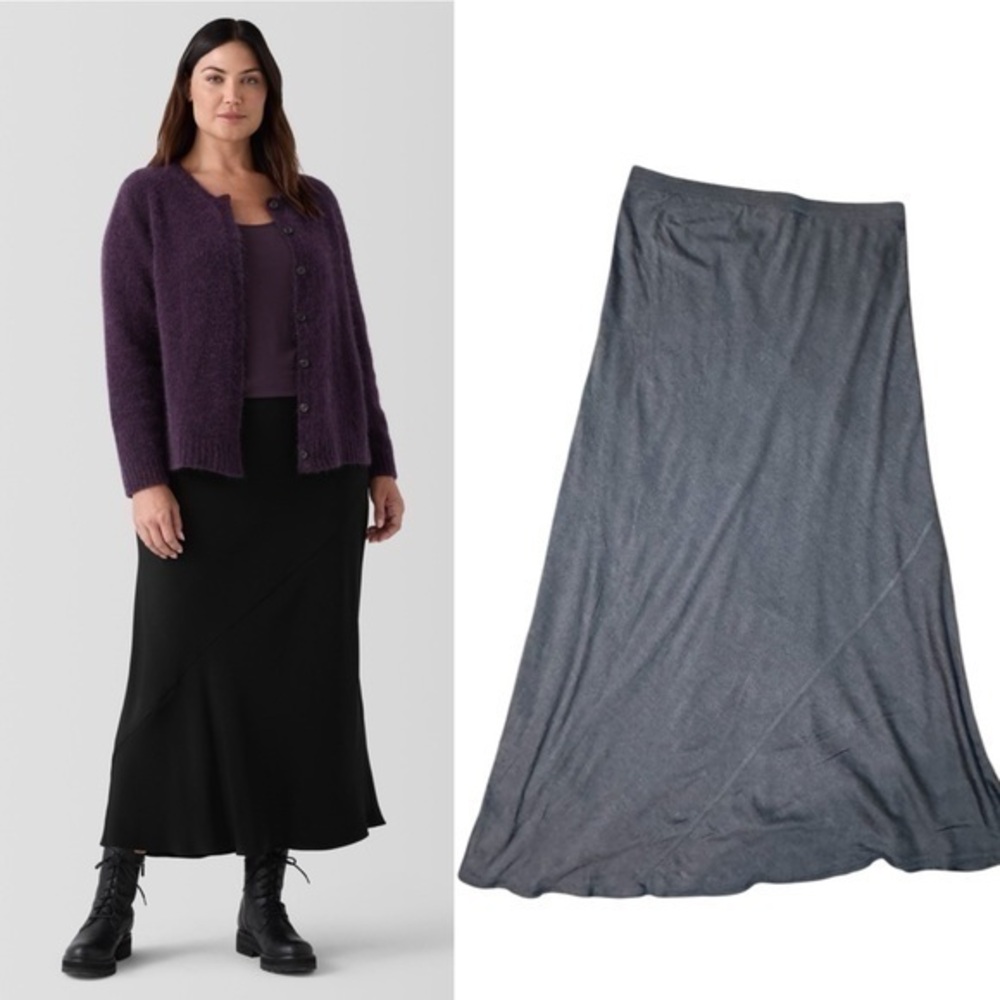 Eileen Fisher Silk/Cotton Blend Maxi Skirt in Size Petite Medium